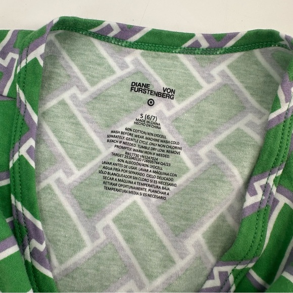 Diane Von Furstenberg X Target Kids DVF Green Dress Girls Small 6 7 - Picture 3 of 4